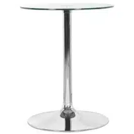 Table ronde ‘TRAK’ en verre avec un pied chromé – Table HoReCa Ø 60 cm
