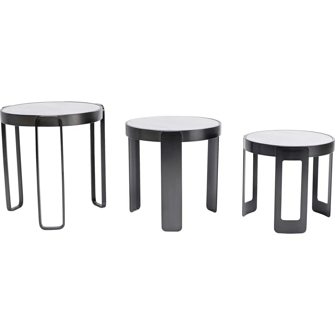 Tables basses Perelli noires set de 3 Kare Design