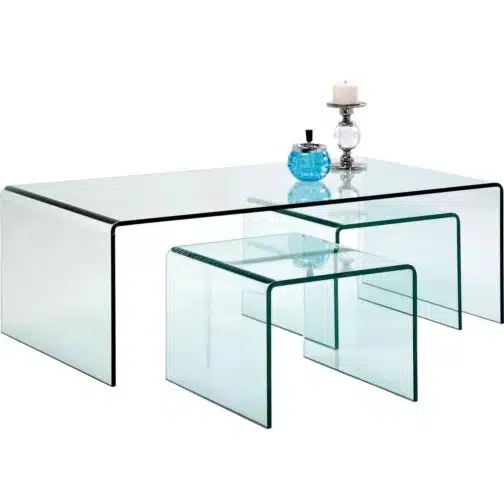 Tables basses Visible Clear set de 3 Kare Design