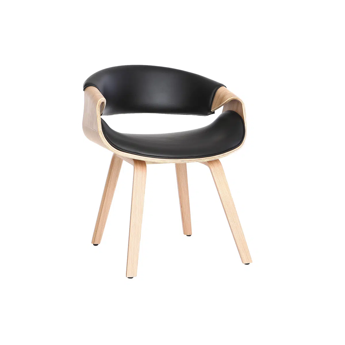 Chaise scandinave noir et bois clair ARAMIS