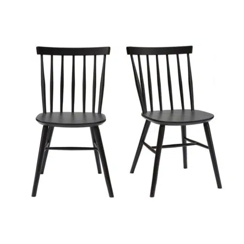 Chaises à barreaux bois noir (lot de 2) COLBERT