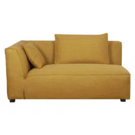 Module d’angle gauche pour canapé en tissu jaune cumin PLURIEL