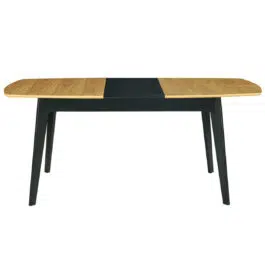 Table à manger extensible bois et noir L140-180 cm MEENA – Miliboo & Stéphane Plaza