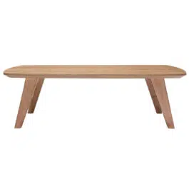 Table basse rectangulaire scandinave bois clair L120cm FIFTIES