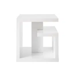 Table d’appoint design blanc laqué L50 cm HALTON