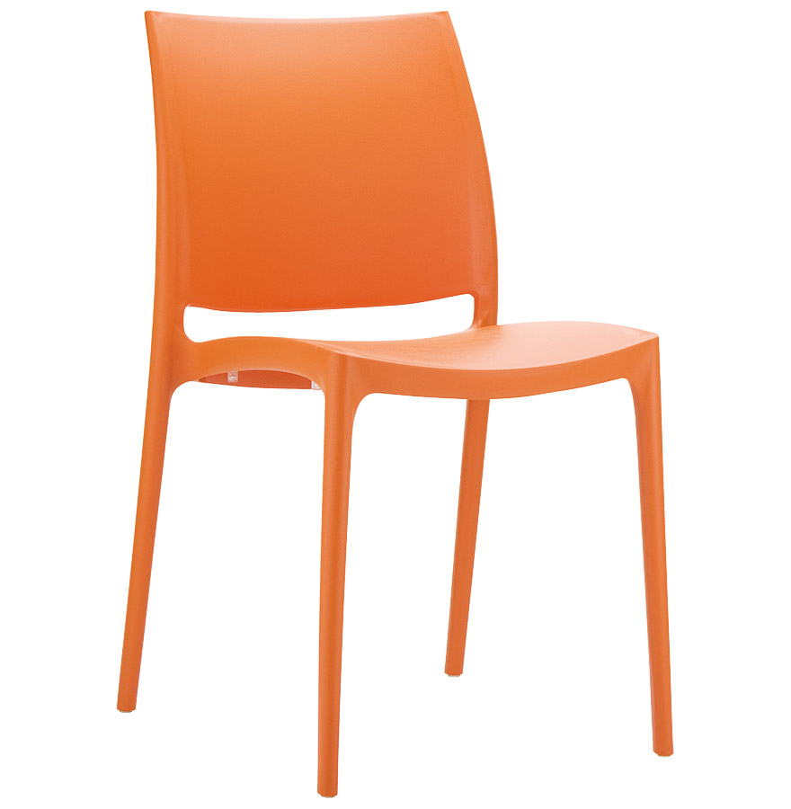 Chaise design 'ENZO' en matière plastique orange