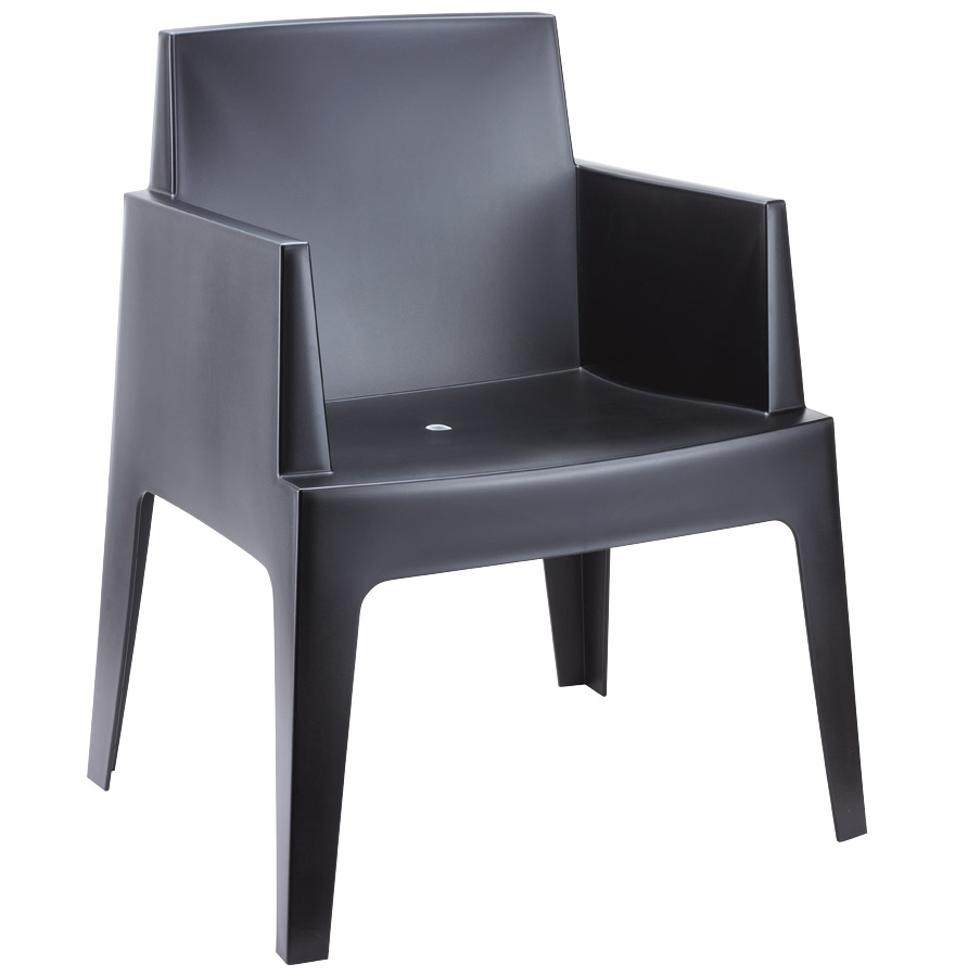 Chaise design 'PLEMO' noire en matière plastique