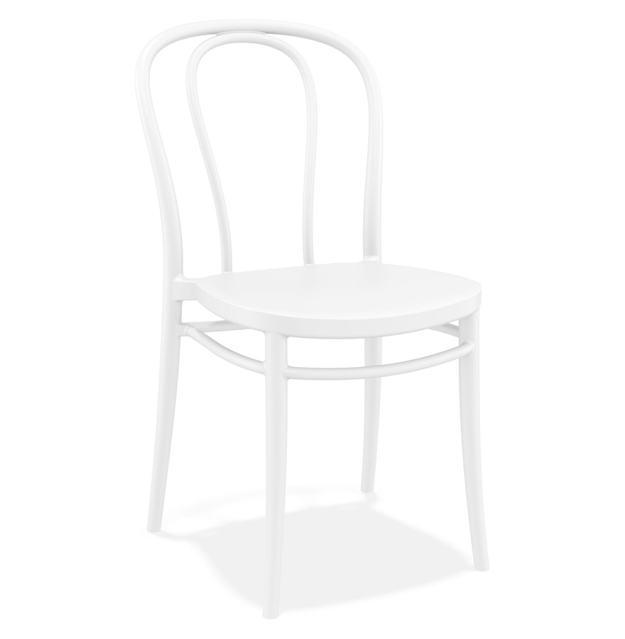 Chaise empilable 'JAMAR' intérieur / extérieur en matière plastique blanche