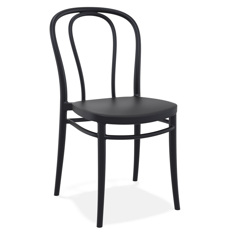 Chaise empilable 'JAMAR' intérieur / extérieur en matière plastique noire