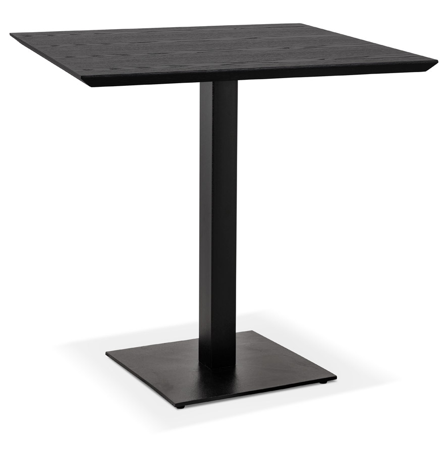 Petite table à diner carrée 'REGIS' en bois et fonte noire - 70x70 cm