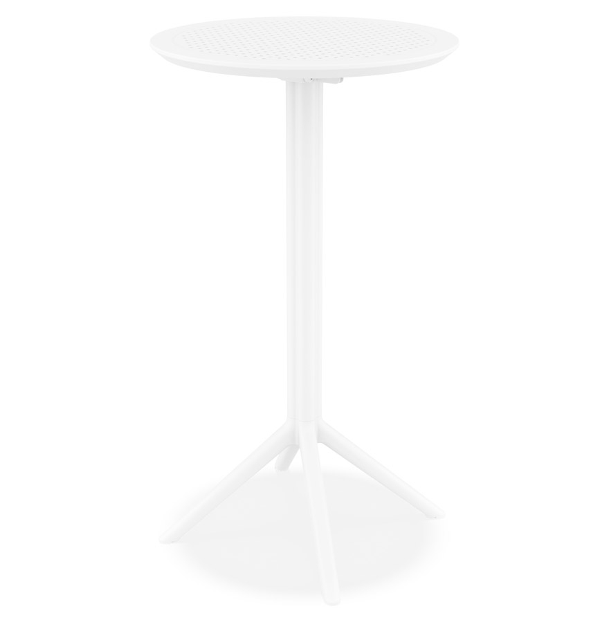 Table haute pliable 'GIMLI BAR' en matière plastique blanche - intérieur / extérieur - Ø 60 cm