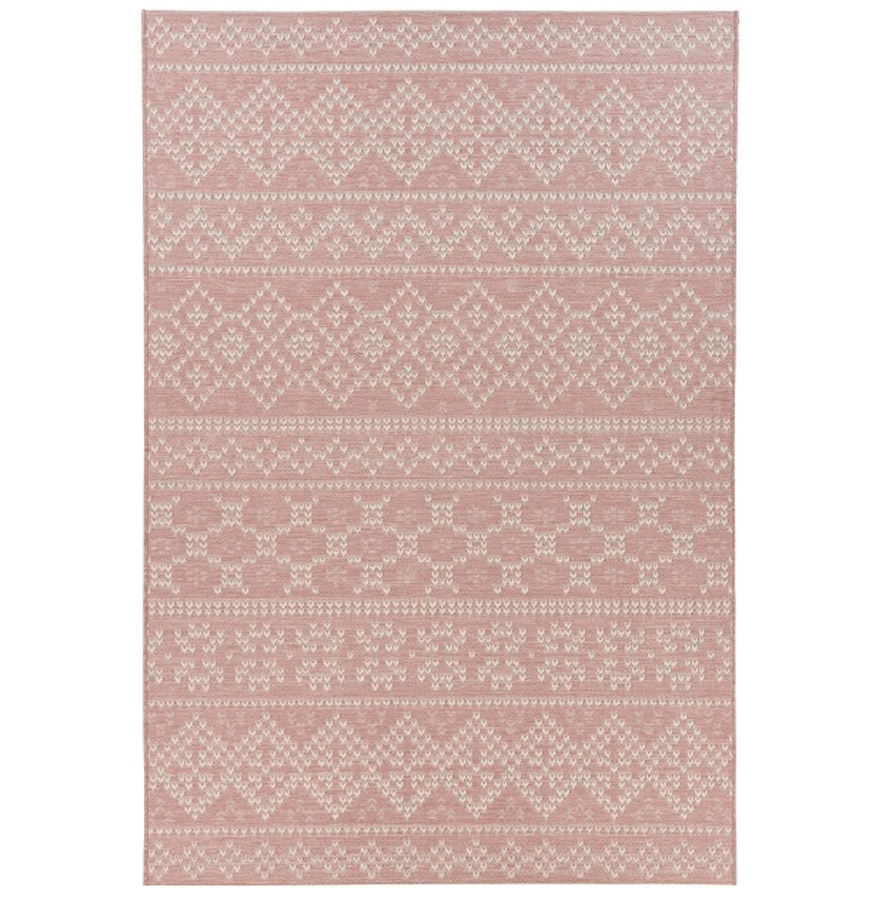 Tapis design 'INVADER' rose avec motifs - 160x230 cm