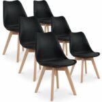 CATHERINA : Lot de 6 chaises noires au charme scandinave pour un intérieur chic