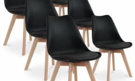 CATHERINA : Lot de 6 chaises noires au charme scandinave pour un intérieur chic